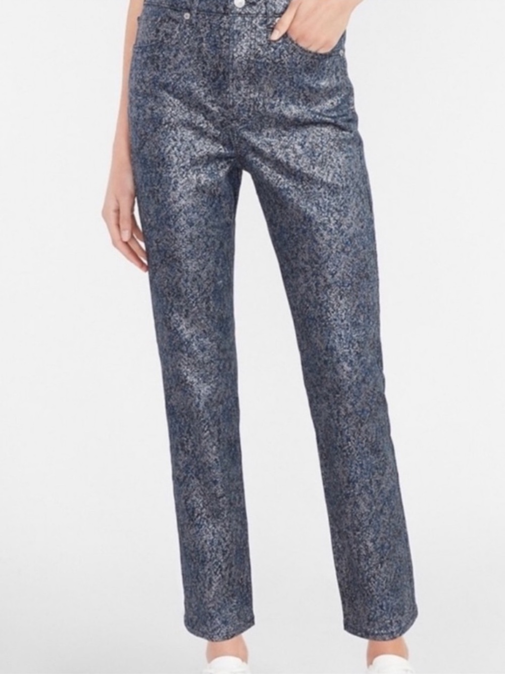 NWT Express Super High Rise Metallic Slim Jeans